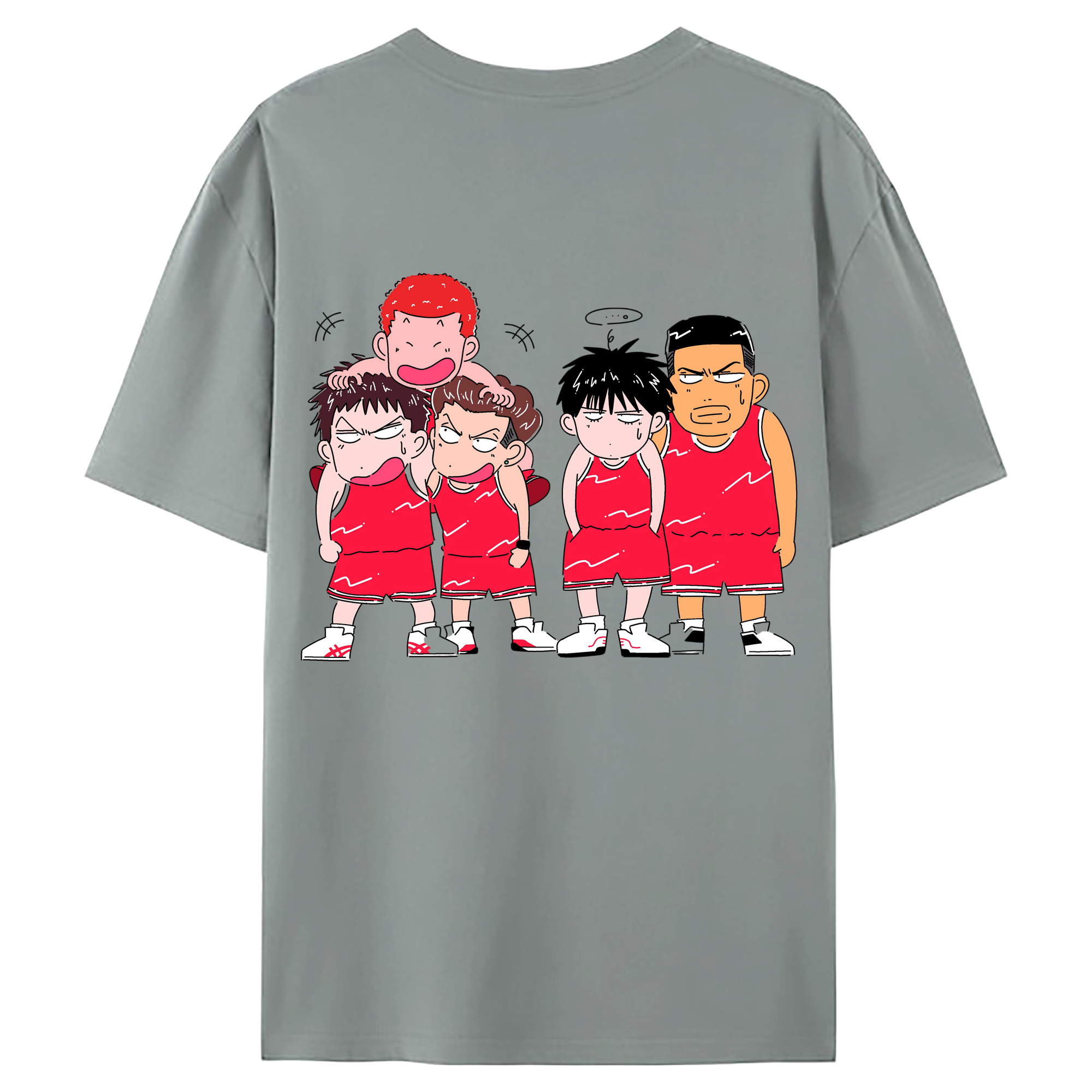 （画像用） SLAM DUNK／スラムダンク 綿100％ メンズ半袖Tシャツ（バックプリント） 通気性